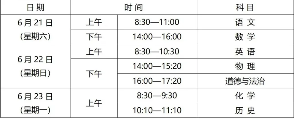 2025年西安中考时间公布相关图片